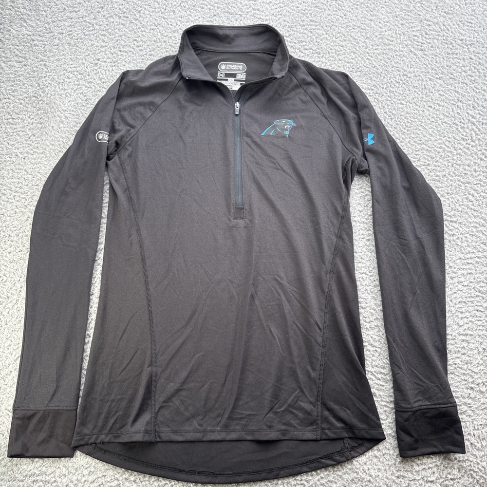 Under Armour NFL Combine Carolina Panthers 1/4 Zip Mens Medium Pullover Black